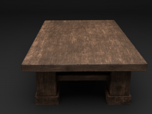medieval table and chair set 3D मॉडल