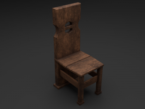 medieval table and chair set 3D मॉडल