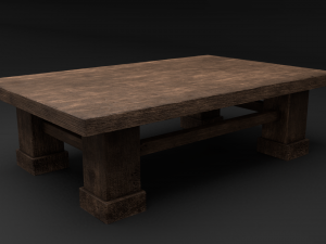 medieval table and chair set 3D मॉडल