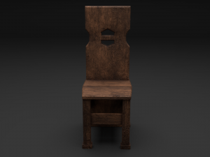 medieval table and chair set 3D मॉडल