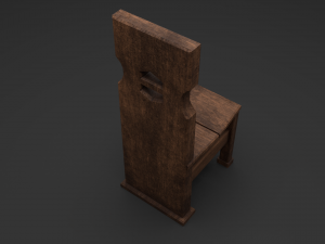medieval table and chair set 3D मॉडल