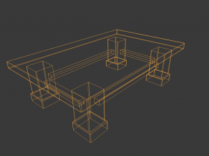 medieval table and chair set 3D मॉडल