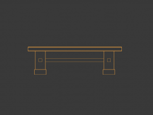 medieval table and chair set 3D मॉडल