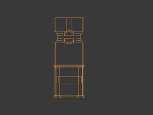 середньовічний набір стіл і стілець 3D Модель