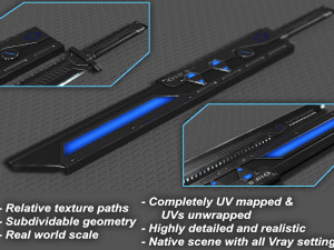 sci fi high frequency sword 3D Модель