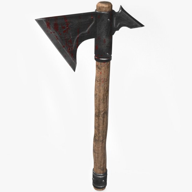 blood stained axe 3D-Modell .c4d .max .obj .3ds .fbx .stl .blend 