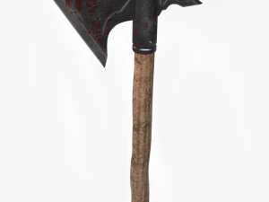 खून से सनी कुल्हाड़ी 3D मॉडल