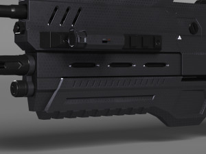 futuristic assault rifle xcar s14 3D Model
