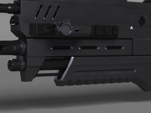 futuristic assault rifle xcar s14 3D Model