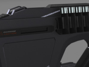 futuristic assault rifle xcar s14 3D Model