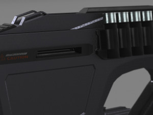 futuristic assault rifle xcar s14 3D Model
