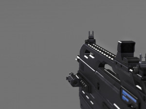 futuristic assault rifle xcar s14 3D Model