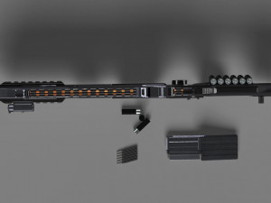 futuristic assault rifle xcar s14 3D Model