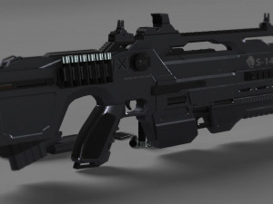 futuristic assault rifle xcar s14 3D Model