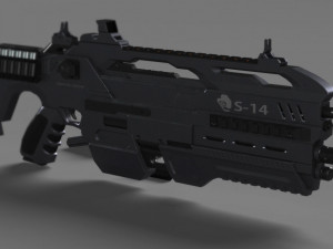 futuristic assault rifle xcar s14 3D Model