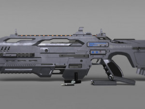 futuristic assault rifle xcar s14 3D Model
