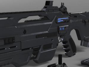 futuristic assault rifle xcar s14 3D Model