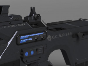 futuristic assault rifle xcar s14 3D Model