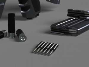 futuristic assault rifle xcar s14 3D Model