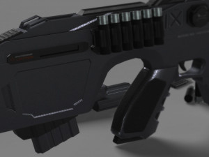 futuristic assault rifle xcar s14 3D Model