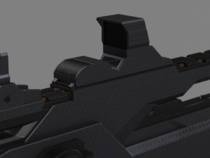 futuristic assault rifle xcar s14 3D Model
