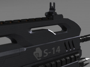 futuristic assault rifle xcar s14 3D Model