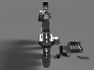 futuristic assault rifle xcar s14 3D Model