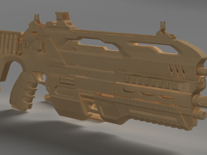 futuristic assault rifle xcar s14 3D Model