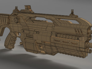 futuristic assault rifle xcar s14 3D Model