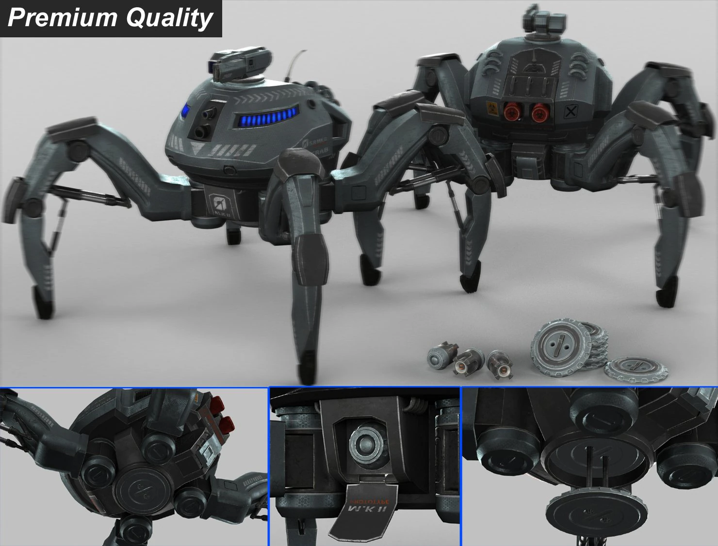 spider mech sr mk ii 3D Model .c4d .max .obj .3ds .fbx .stl .blend