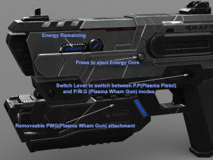 sci fi plasma pistol concept Model 3D