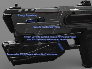 sci fi plasma pistol concept 3D Model