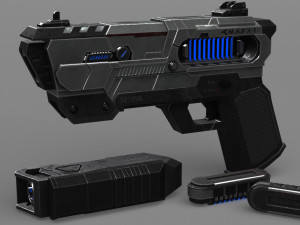 sci fi plasma pistol concept Model 3D