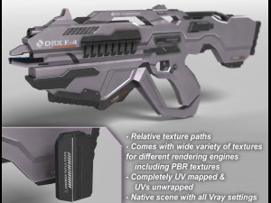 sci fi plasma rifle drx f4 3D Model