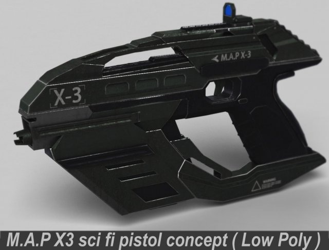 sci fi pistol 3D Модель .c4d .max .obj .3ds .fbx .stl .blend 
