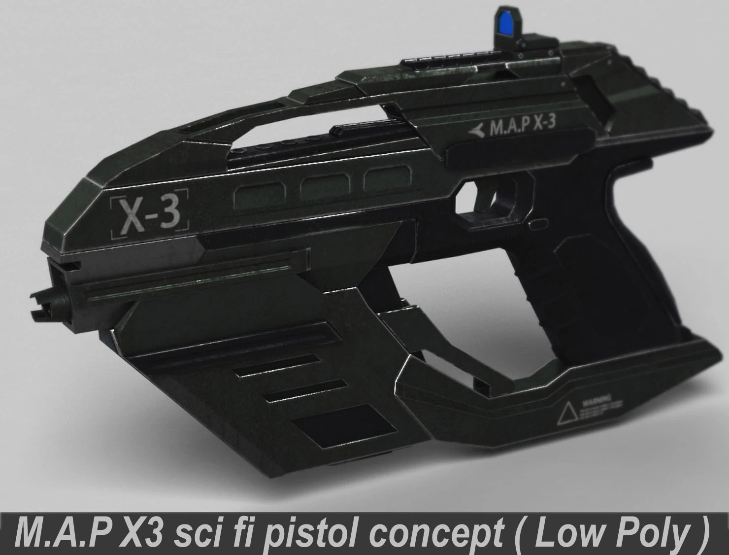 sci fi pistol 3D Model .c4d .max .obj .3ds .fbx .stl .blend 