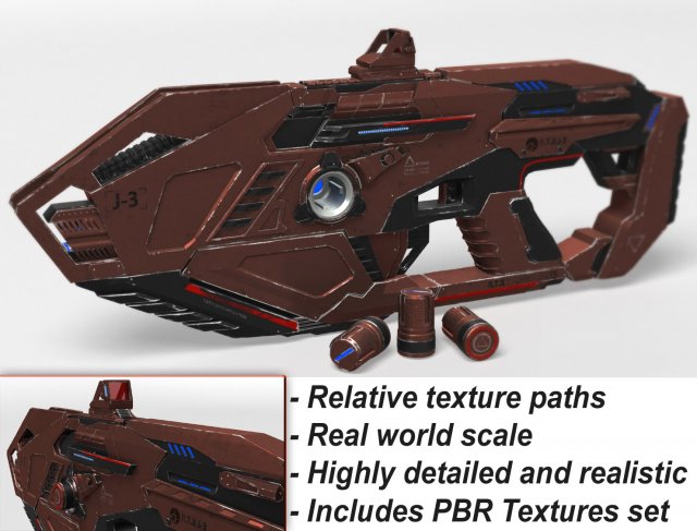 plasma rifle rtx j3 3D Model .c4d .max .obj .3ds .fbx .stl .blend 