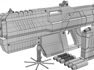 grenade launcher plasma cluster grenades futuristic war warfare army military 3D Model