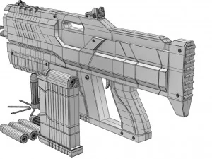 grenade launcher plasma cluster grenades futuristic war warfare army military 3D Model