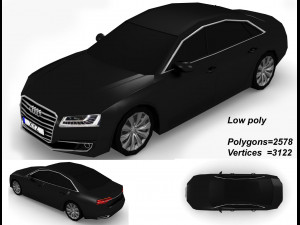 audi a8l w12 3D 모델