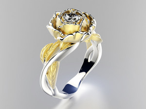 peony fashion ring 3D प्रिंट मॉडल