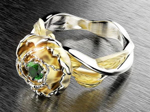 पेओनी फैशन रिंग 3D प्रिंट मॉडल