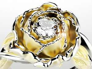 peony fashion ring 3D प्रिंट मॉडल