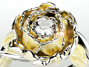 पेओनी फैशन रिंग 3D प्रिंट मॉडल