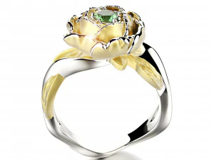 पेओनी फैशन रिंग 3D प्रिंट मॉडल