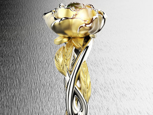 peony fashion ring 3D प्रिंट मॉडल