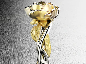 पेओनी फैशन रिंग 3D प्रिंट मॉडल