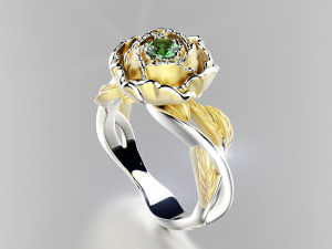 peony fashion ring 3D प्रिंट मॉडल