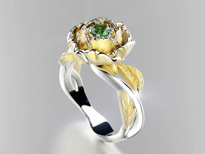 पेओनी फैशन रिंग 3D प्रिंट मॉडल