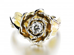 पेओनी फैशन रिंग 3D प्रिंट मॉडल